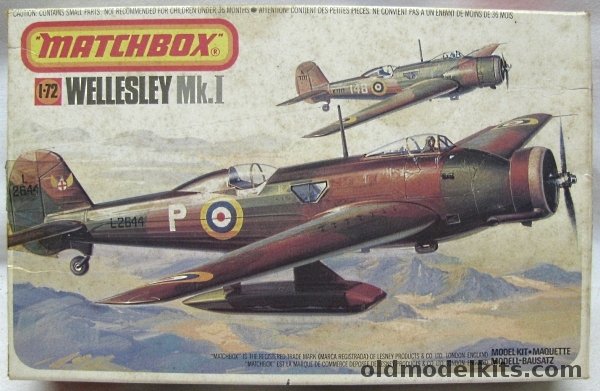 Matchbox 1/72 Vickers Wellesley Mk.I, PK123 plastic model kit